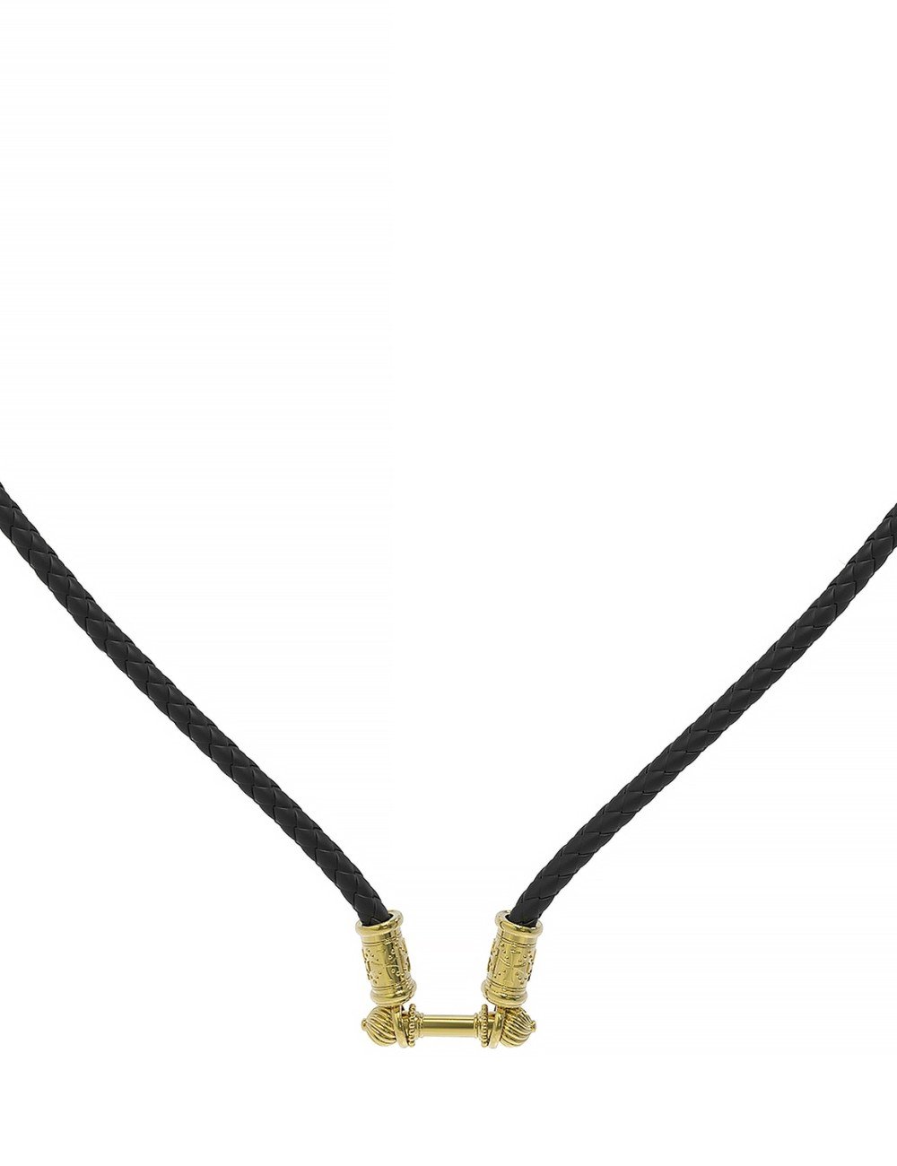 Гайтан из лимонного золота c кожаным шнурком