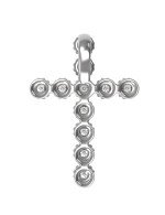 Крест из белого золота c бриллиантами