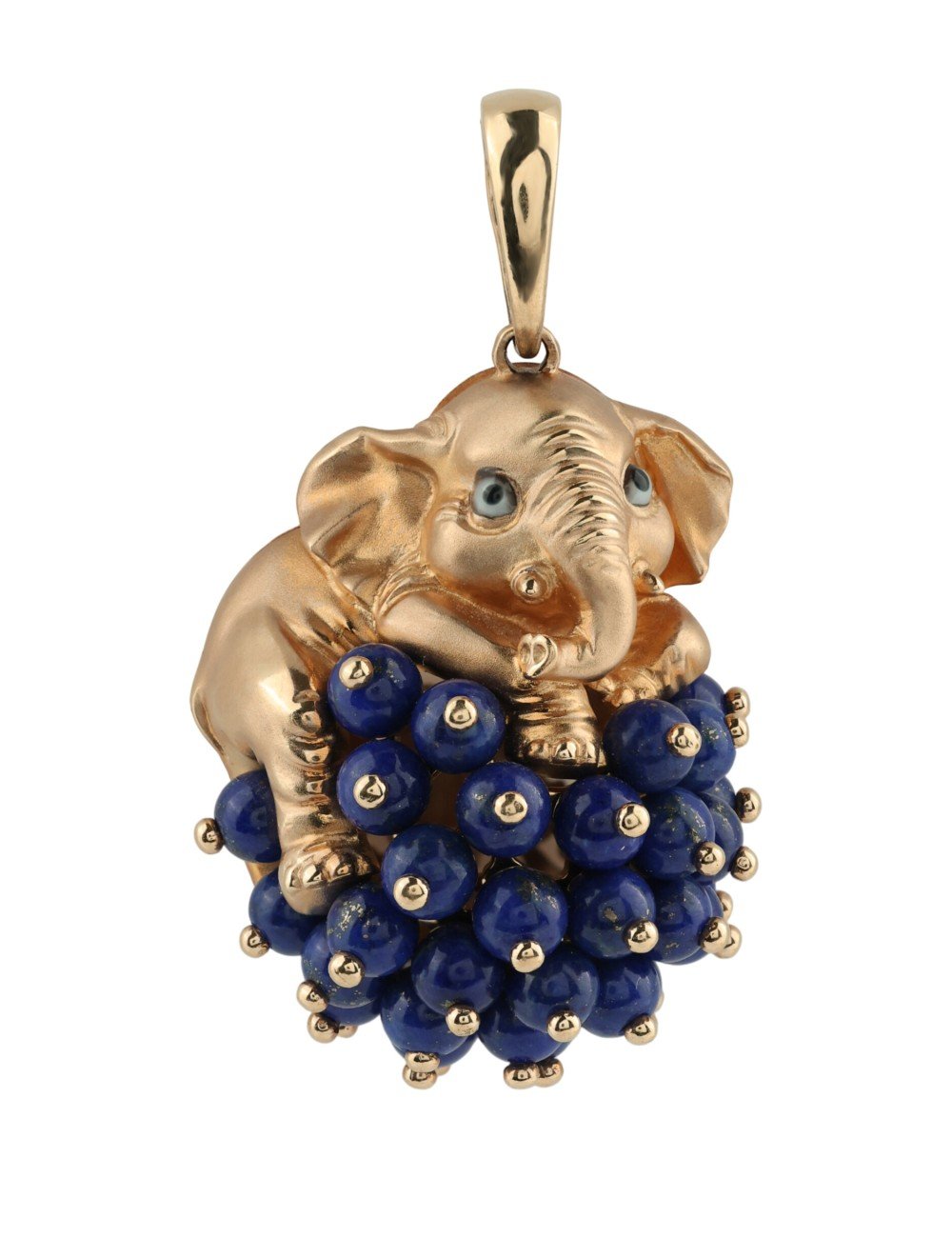 Подвеска из золота c эмалью и лазуритом