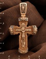 Крест из золота c деревом груши
