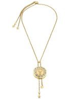 Колье из лимонного золота c ониксом и перламутром