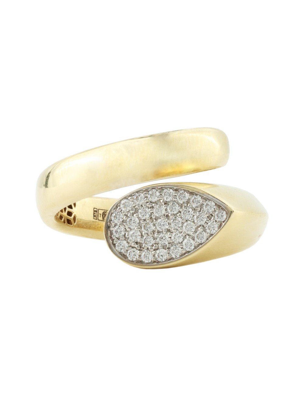 Кольцо из лимонного золота c бриллиантами