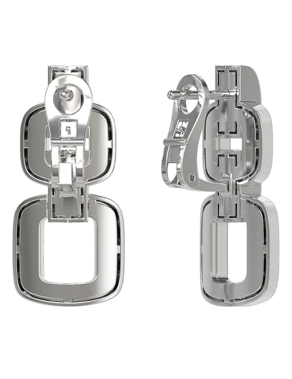 Серьги из белого золота c бриллиантами