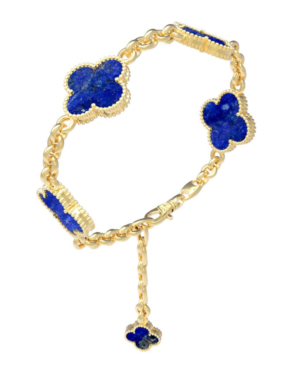 Браслет из лимонного золота c лазуритом