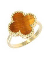 Кольцо из лимонного золота c тигровым глазом