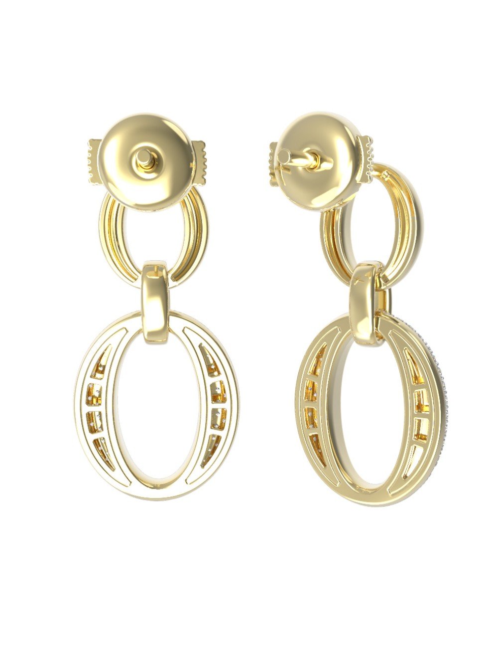 Серьги из лимонного золота c бриллиантами