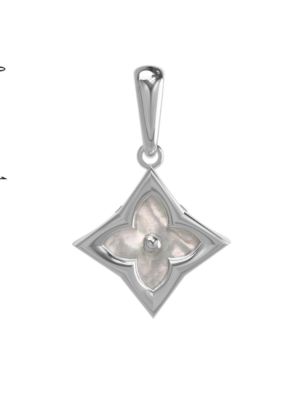 Подвеска из белого золота c перламутром