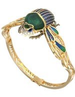 Браслет из лимонного золота c эмалью, фианитом, турмалином и эмалью