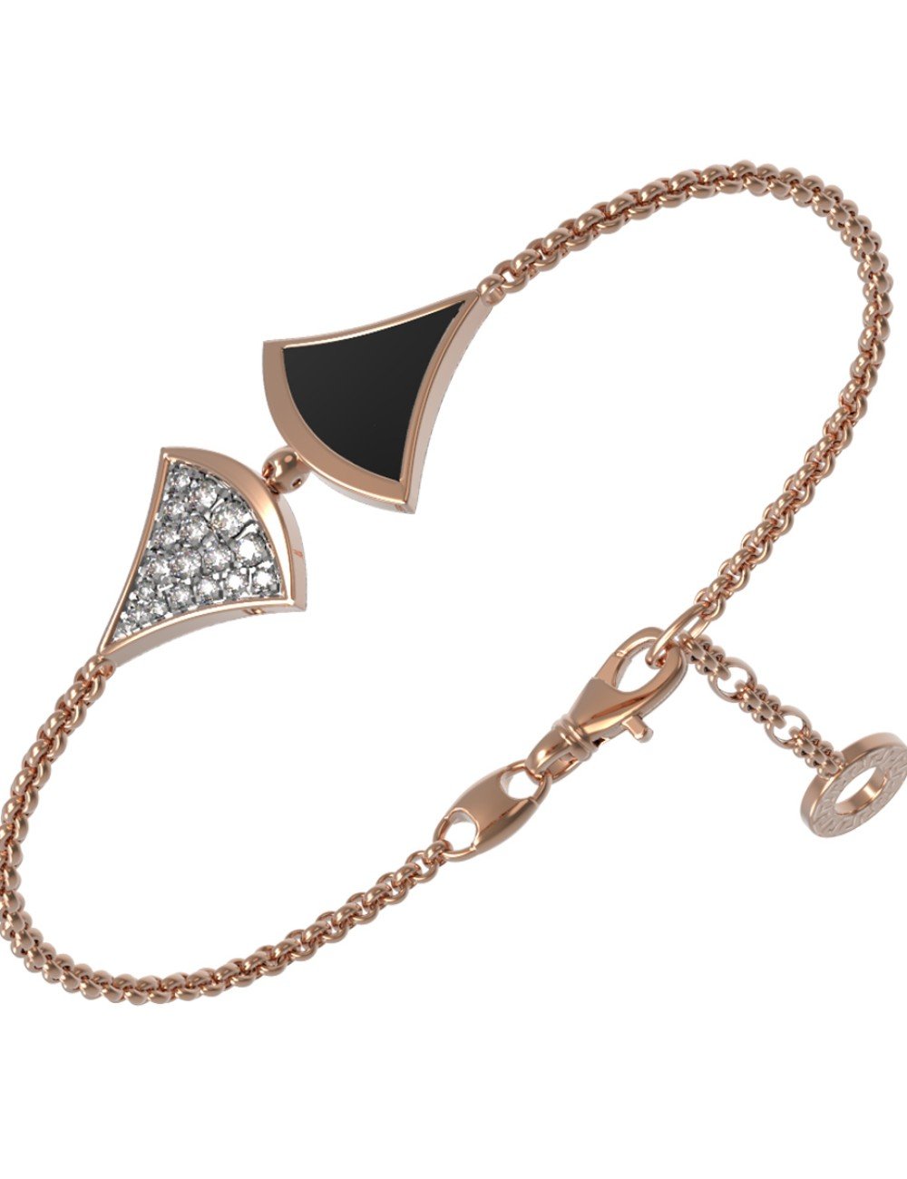 Браслет из золота c бриллиантами и ониксом