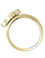 Кольцо из лимонного золота c бриллиантами и перламутром