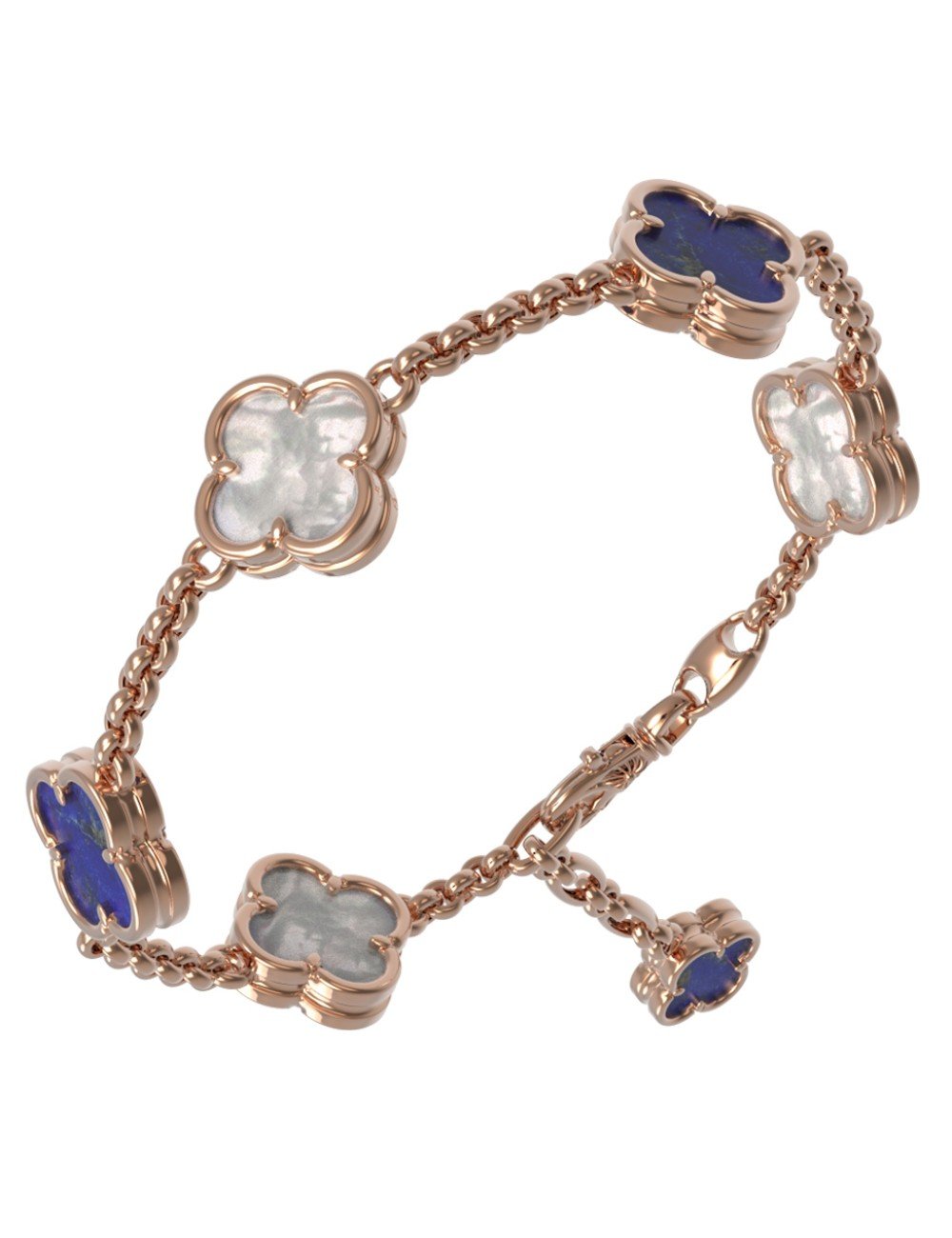 Браслет из золота c лазуритом и перламутром