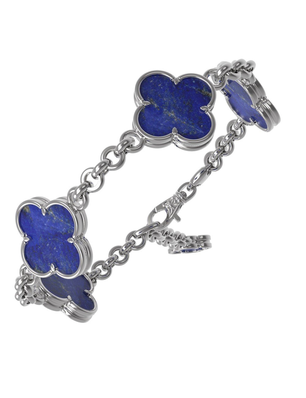 Браслет из белого золота c лазуритом