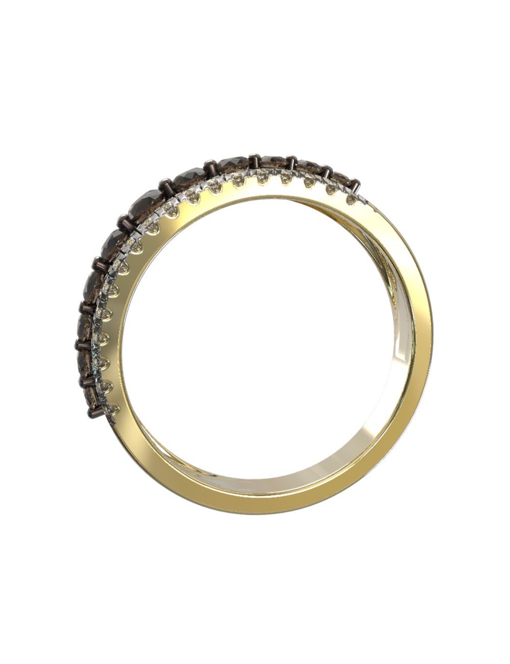 Кольцо из лимонного золота c бриллиантами