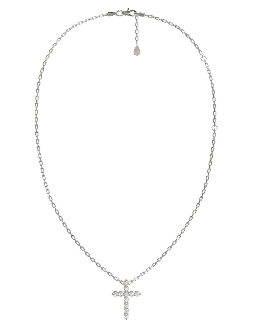 Крест из белого золота c бриллиантами