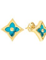 Серьги из лимонного золота c бирюзой