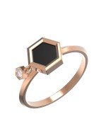 Кольцо из золота c бриллиантами и ониксом