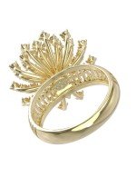 Кольцо из лимонного золота c бриллиантами