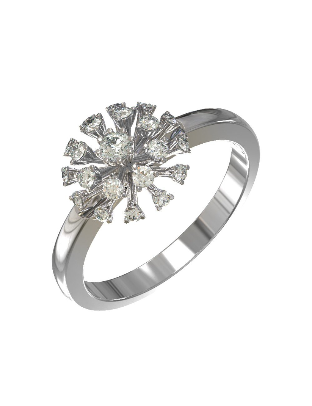 Кольцо из белого золота c бриллиантами