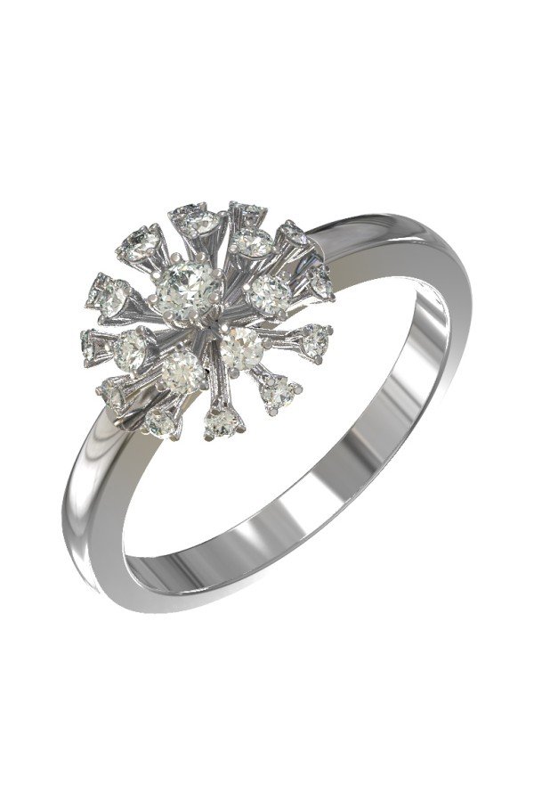 Кольцо из белого золота c бриллиантами