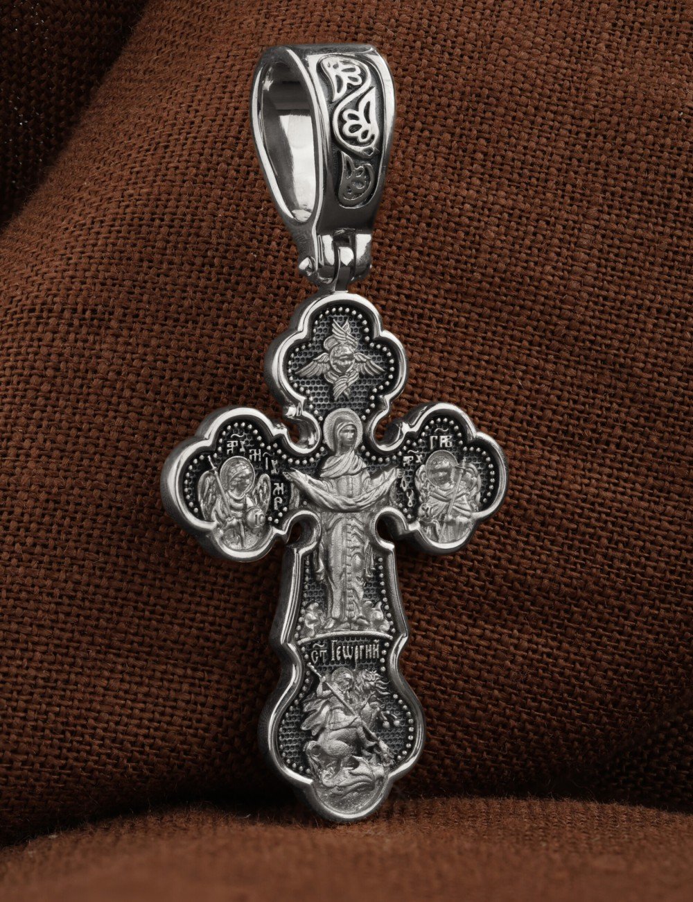 Крест из белого золота