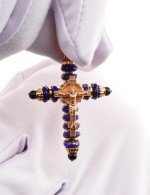 Крест из золота c ониксом и лазуритом