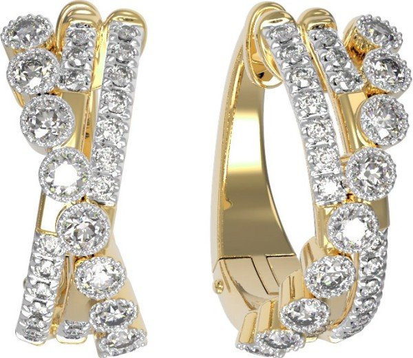 Серьги из лимонного золота c бриллиантами