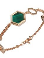 Браслет из золота c бриллиантами, малахитом и перламутром