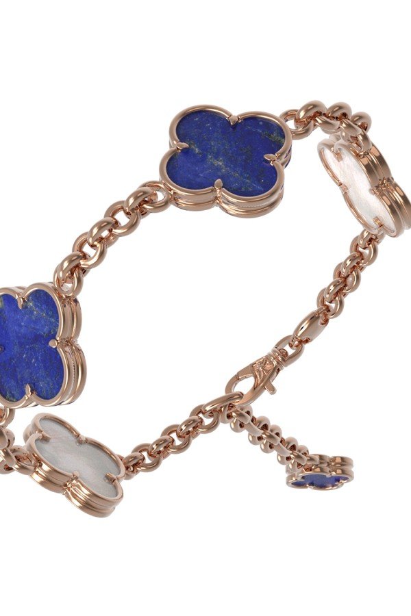 Браслет из золота c лазуритом и перламутром