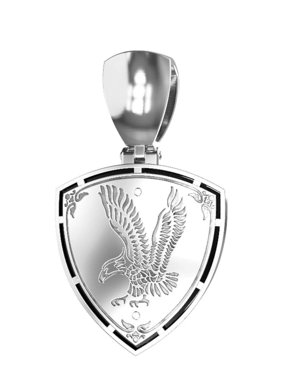 Подвеска из белого золота c бриллиантами и ониксом