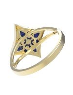 Кольцо из лимонного золота c лазуритом