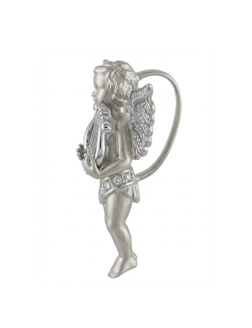 Подвеска из белого золота c фианитом