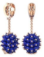 Серьги из золота c эмалью и лазуритом