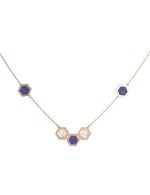 Колье из золота c лазуритом и перламутром