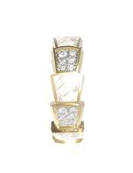 Кольцо из лимонного золота c бриллиантами и перламутром