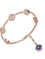 Браслет из золота c бриллиантами, лазуритом и перламутром