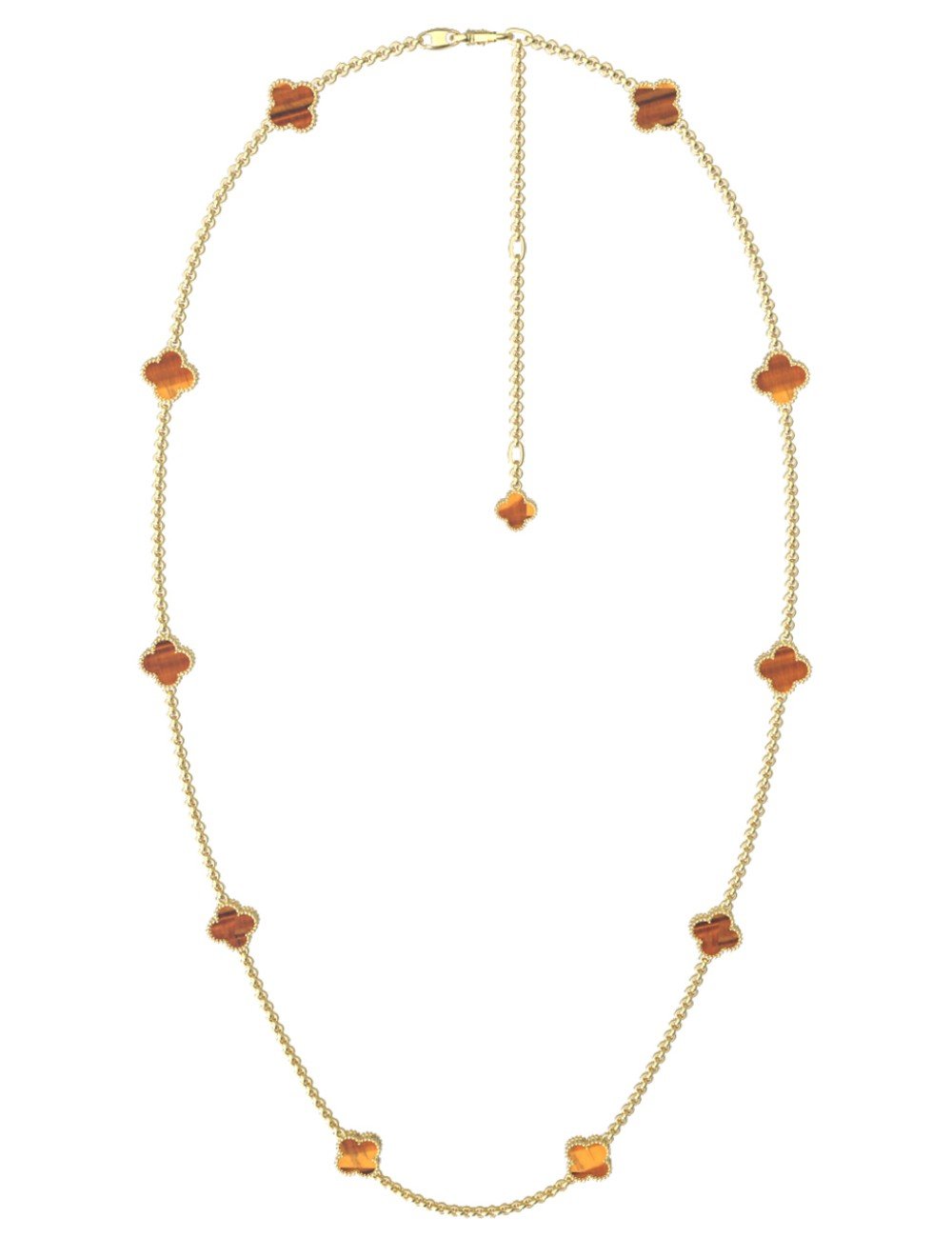 Колье из лимонного золота c тигровым глазом