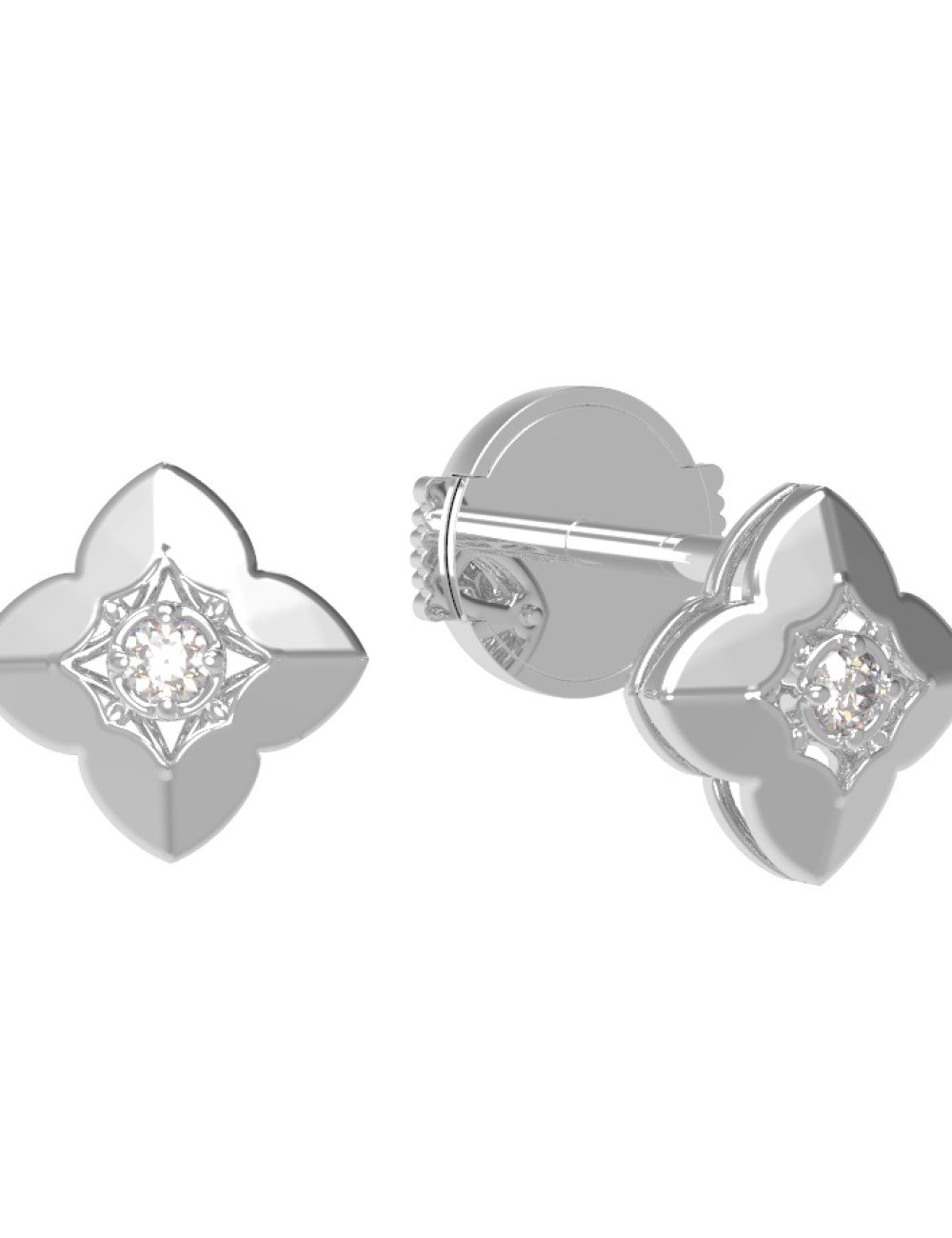 Серьги из белого золота c бриллиантами