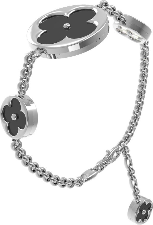 Браслет из белого золота c ониксом и перламутром