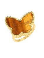 Кольцо из лимонного золота c тигровым глазом