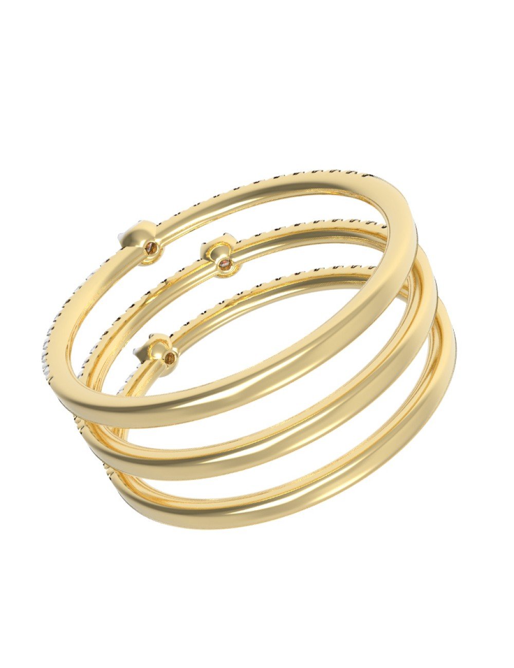 Кольцо из лимонного золота c бриллиантами