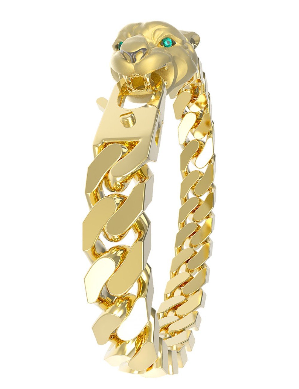 Браслет из лимонного золота c бриллиантами и изумрудом