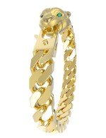 Браслет из лимонного золота c бриллиантами и изумрудом