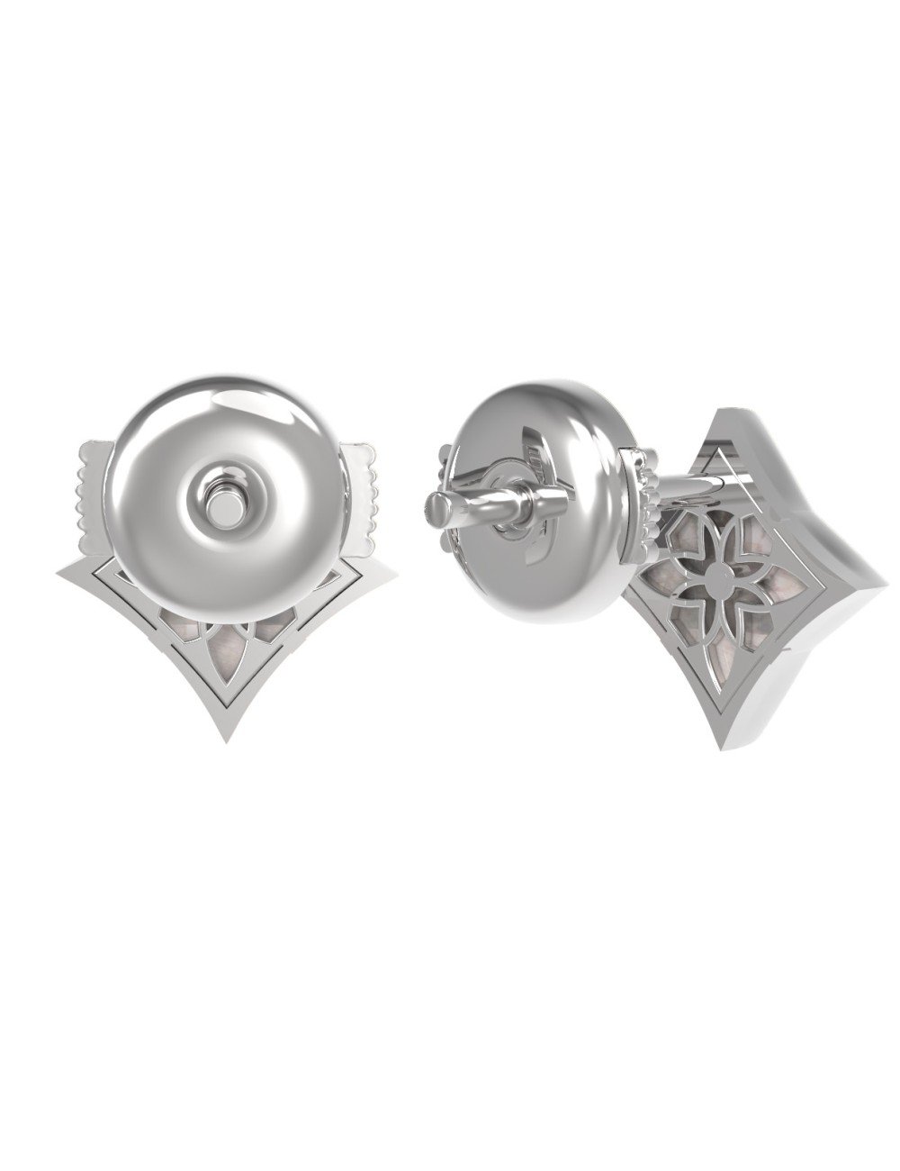 Серьги из белого золота c перламутром