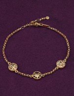 Браслет из золота c бриллиантами, ониксом и перламутром