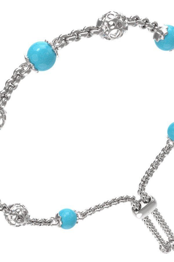 Браслет из белого золота c бирюзой
