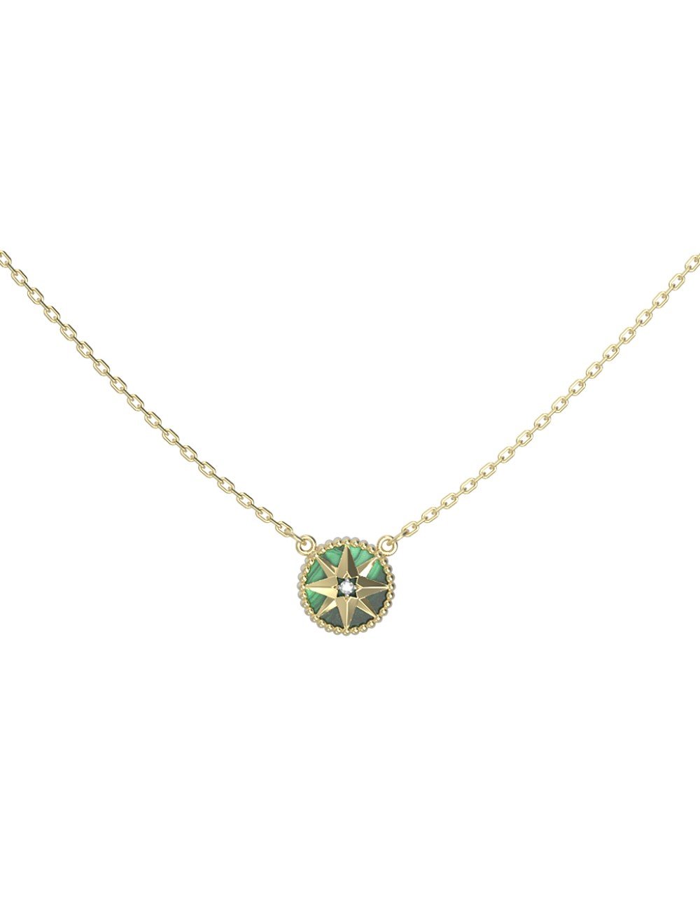 Колье из лимонного золота c бриллиантами и малахитом