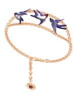 Браслет из золота c эмалью и рубином