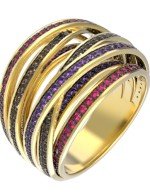 Кольцо из лимонного золота c фианитом