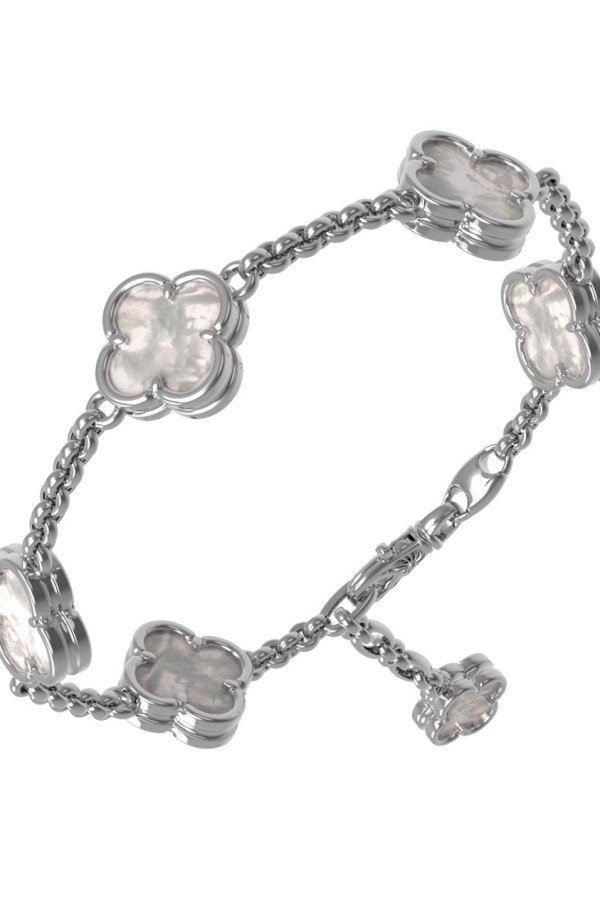 Браслет из белого золота c перламутром