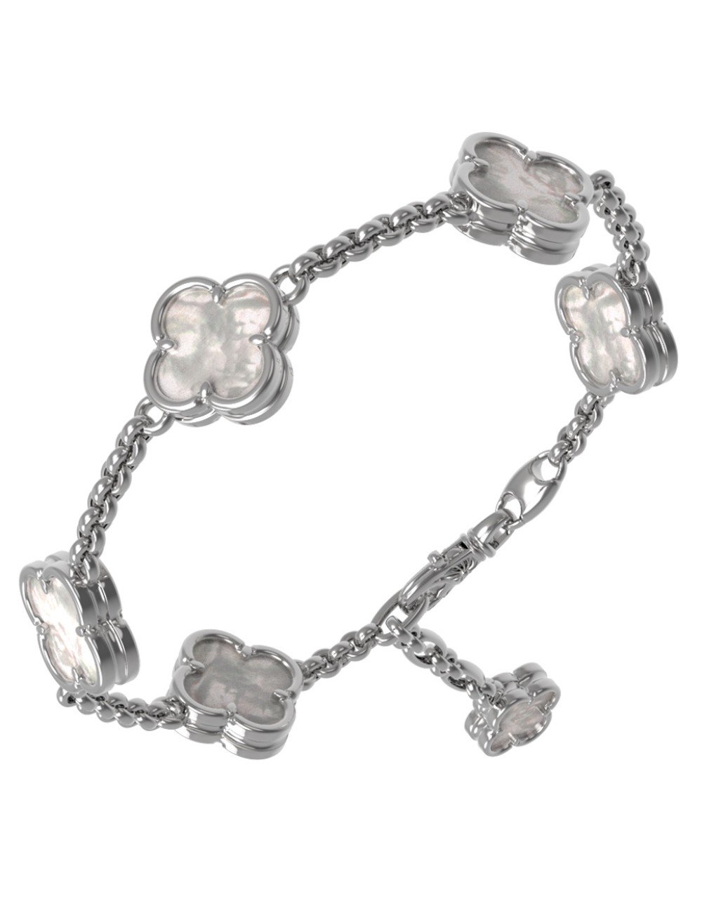 Браслет из белого золота c перламутром